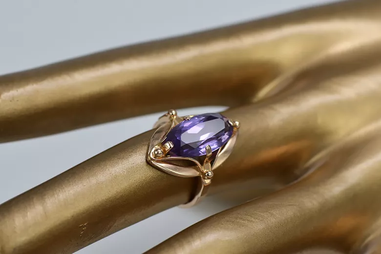 Original Vintage 14K Rose Gold Alexandrite Ring Vintage Jewlery vrc047r